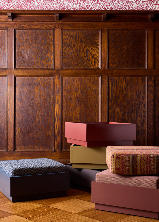 GRETE OTTOMAN - PAINTED CUSTOM F&B BRINJAL